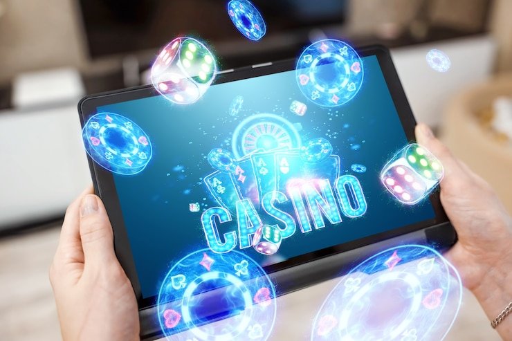 Ilustrasi pengguna melakukan login aman melalui perangkat mobile ke platform agen5000